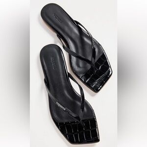 Coperni Croco Slanted Women's Black flip flops